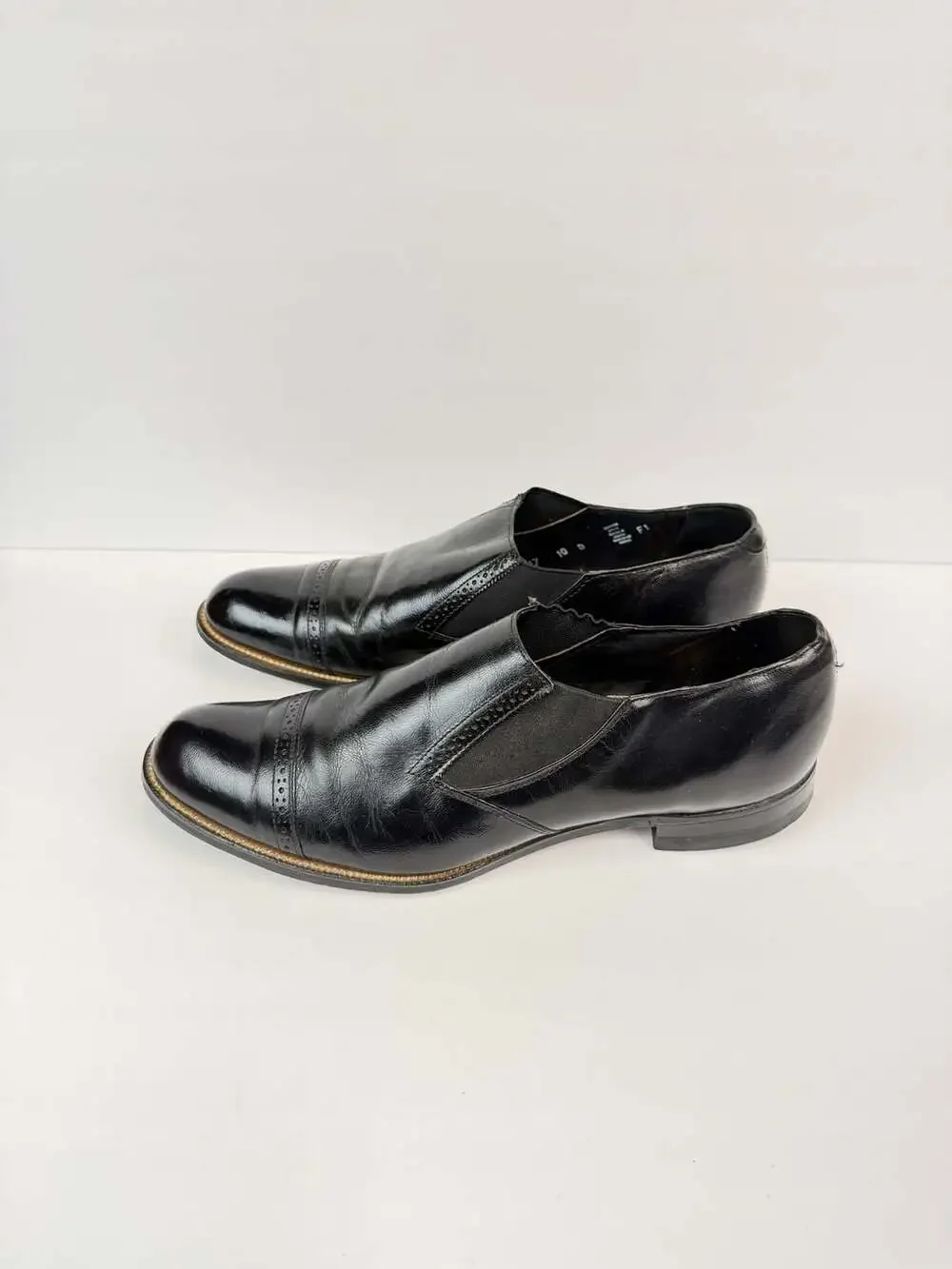 Stacy Adams Men's Madison Cap Toe Slip On Black Leather Shoes 00017-01 Size 10 D